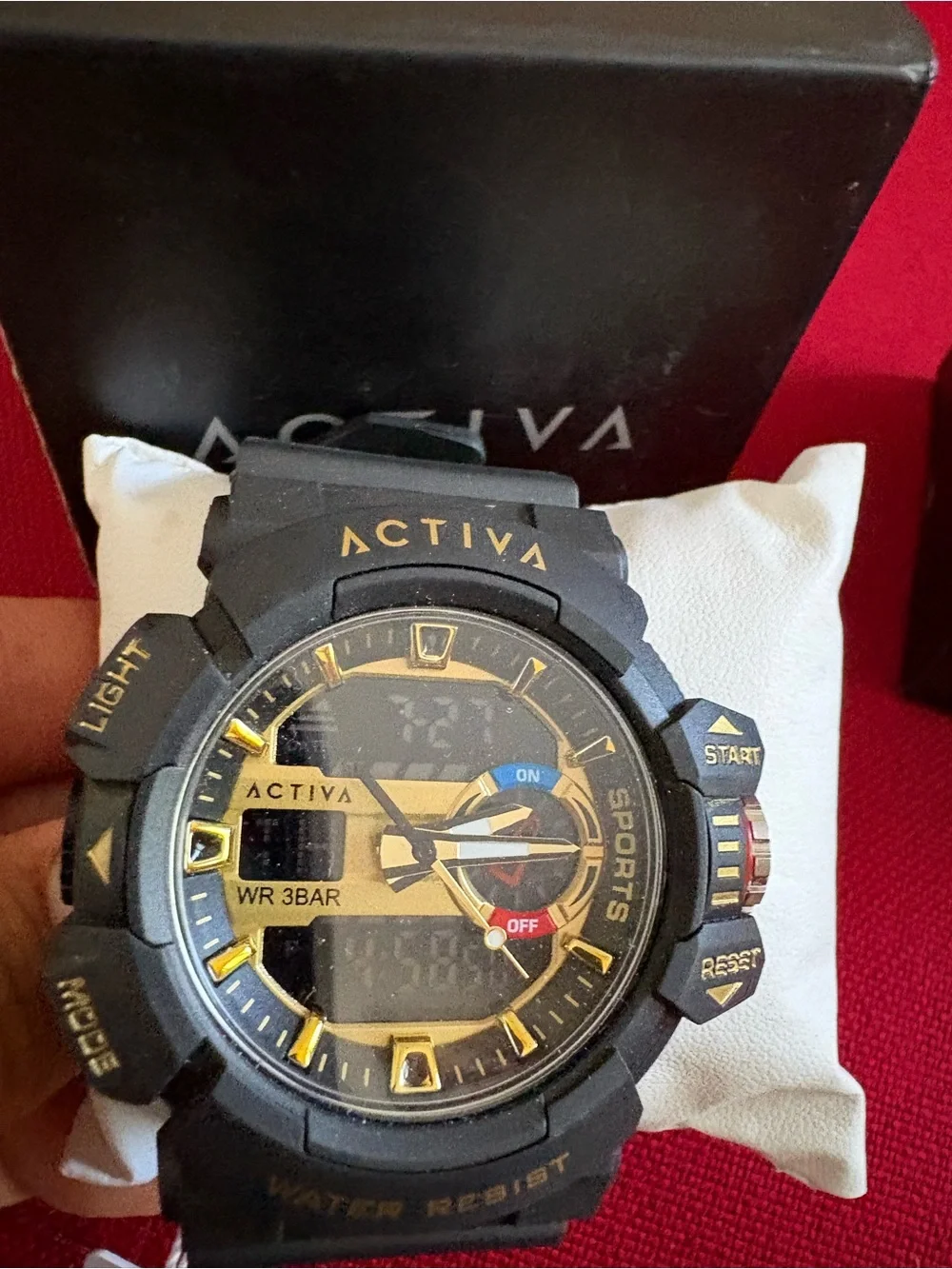 Activa Men's Black and Gold Sport Watch